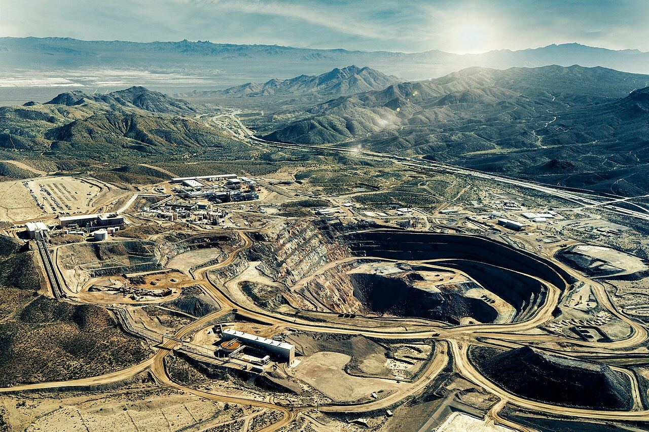 Mountain Pass Rare Earth Mine and Processing Facility, California, USA.